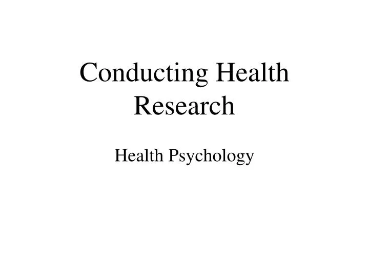 conducting health research