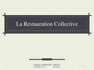 la restauration collective