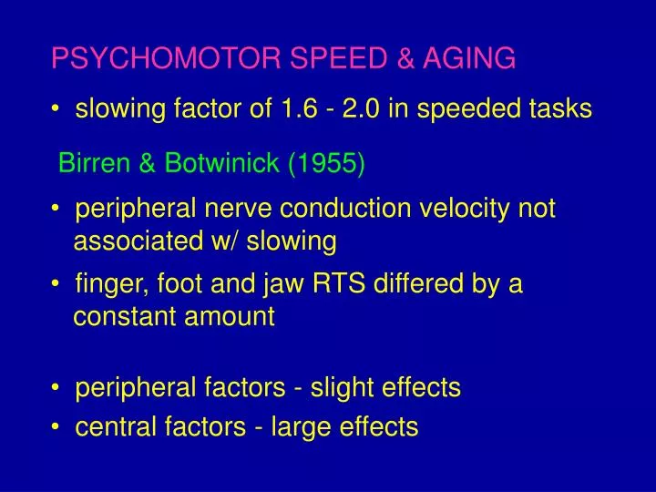 psychomotor speed aging