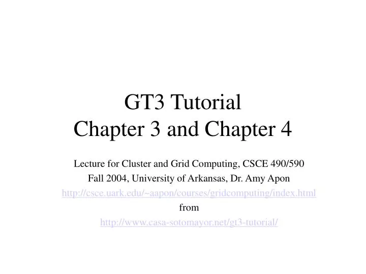 gt3 tutorial chapter 3 and chapter 4