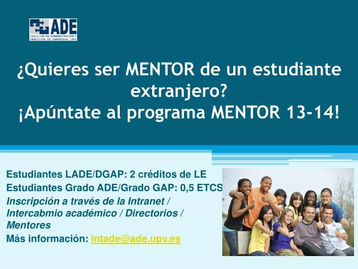 quieres ser mentor de un estudiante extranjero ap ntate al programa mentor 13 14
