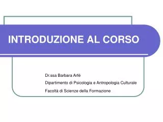 introduzione al corso