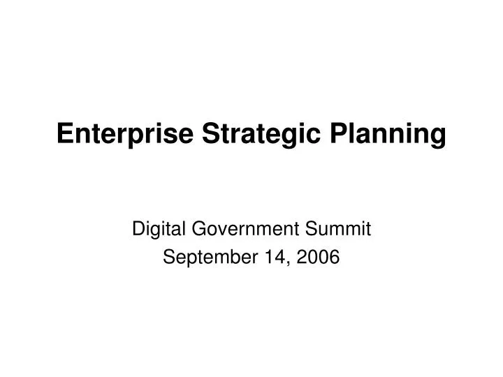 enterprise strategic planning