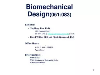 Biomechanical Design (051:083)