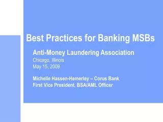 Best Practices for Banking MSBs
