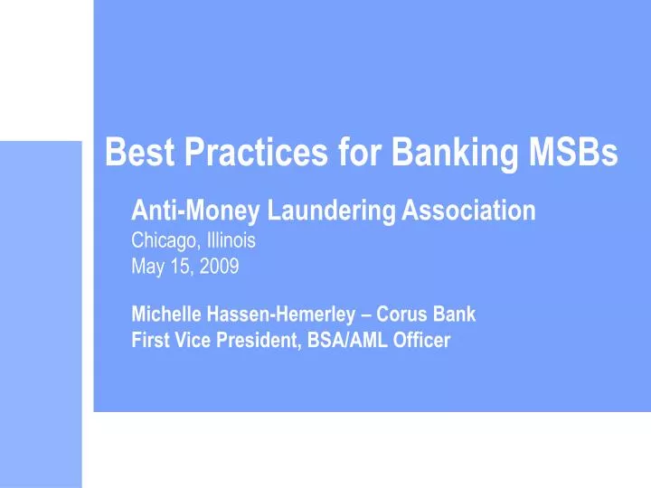 best practices for banking msbs