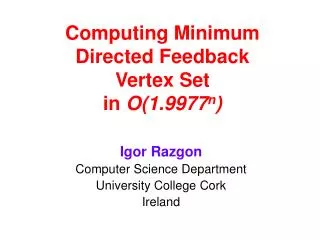 Computing Minimum Directed Feedback Vertex Set in O(1.9977 n )