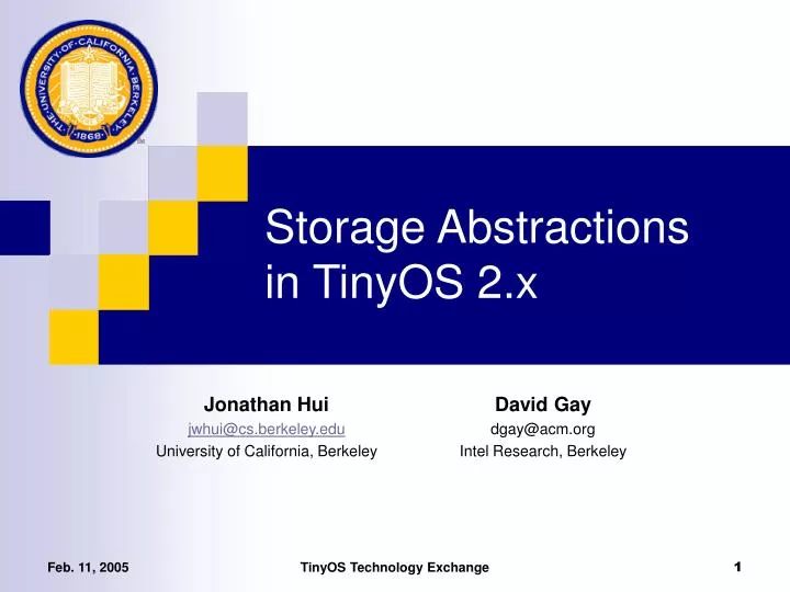 storage abstractions in tinyos 2 x