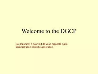 welcome to the dgcp