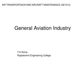 General Aviation Industry