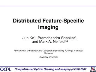 Distributed Feature-Specific Imaging