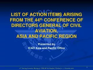 Presented by ICAO Asia and Pacific Office
