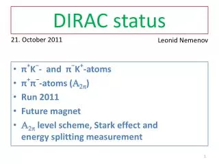 DIRAC status
