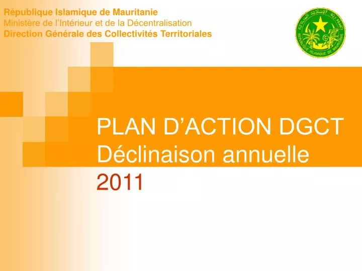 plan d action dgct d clinaison annuelle 2011