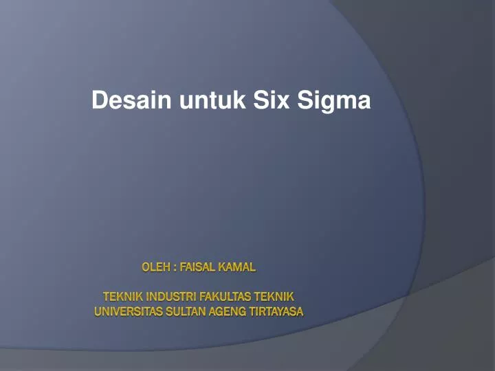 desain untuk six sigma