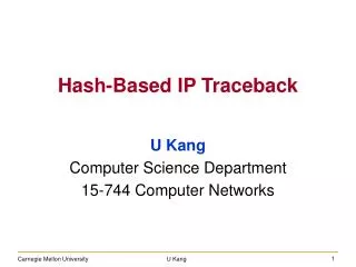 Hash-Based IP Traceback