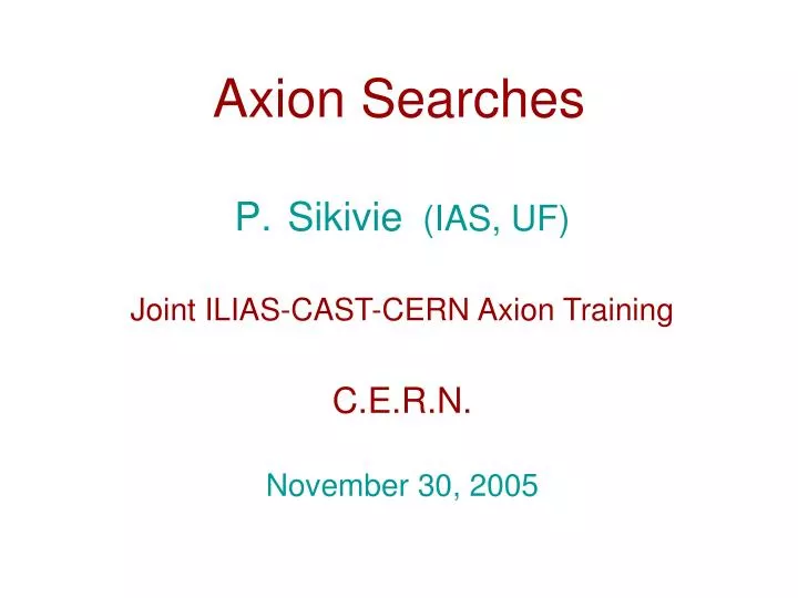 axion searches