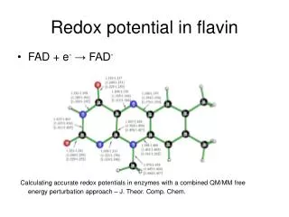 Redox potential in flavin