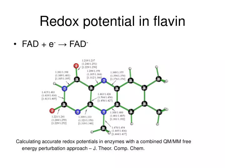 redox potential in flavin