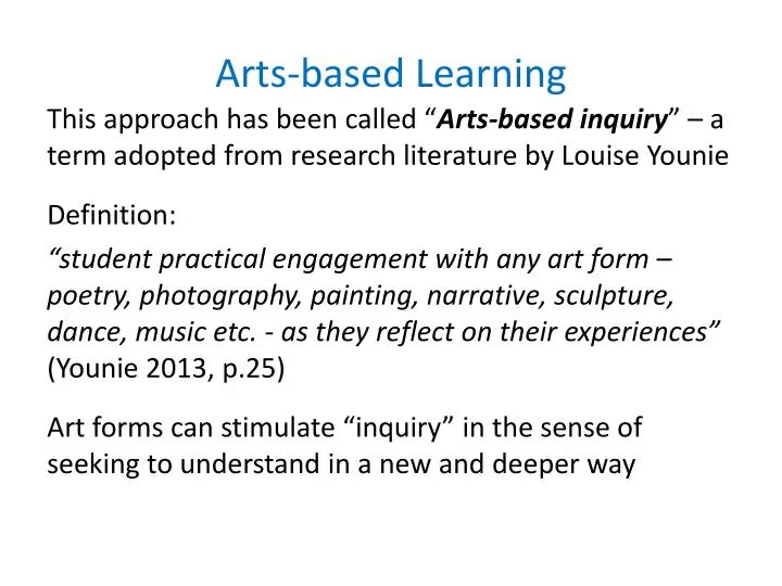 arts based learning