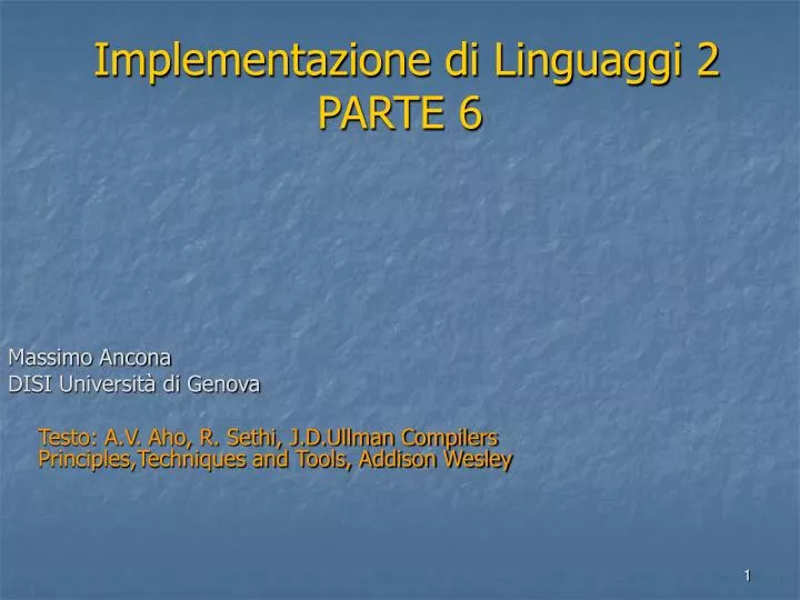 implementazione di linguaggi 2 parte 6