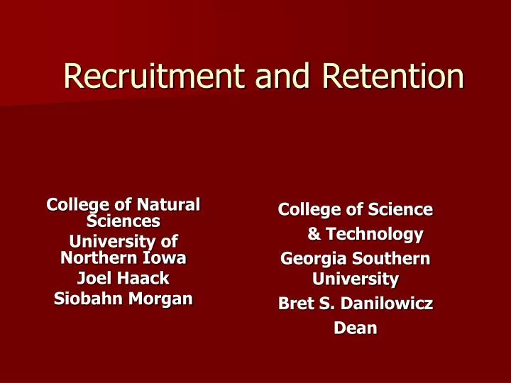 recruitment and retention