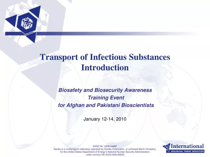 transport of infectious substances introduction