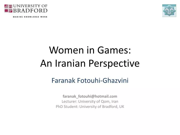 women in games an iranian perspective