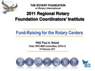 THE ROTARY FOUNDATION of Rotary International