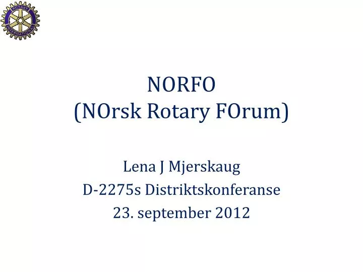 norfo norsk rotary forum