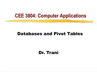CEE 3804: Computer Applications