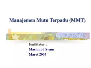 manajemen mutu terpadu mmt