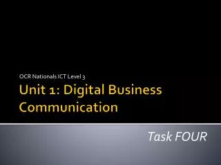 Unit 1: Digital Business Communication