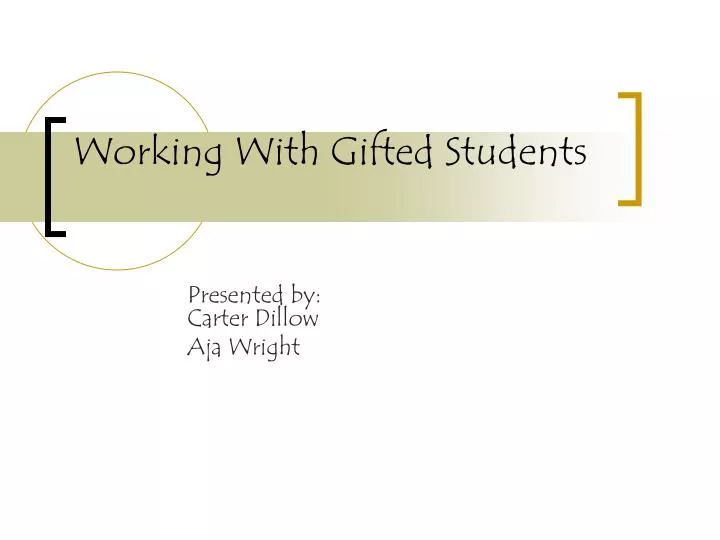 working with gifted students