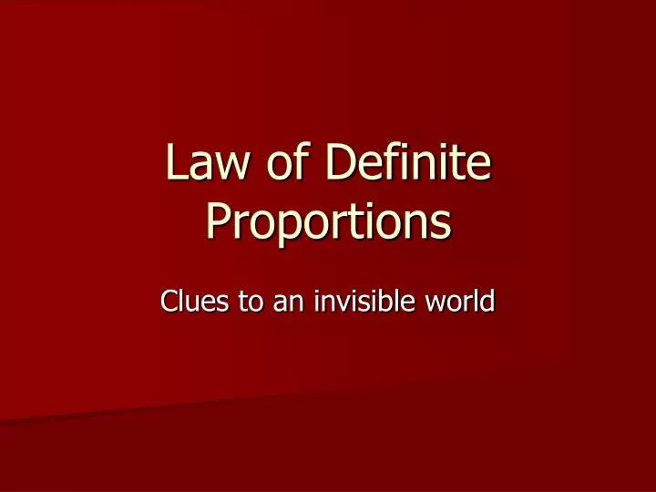 law of definite proportions