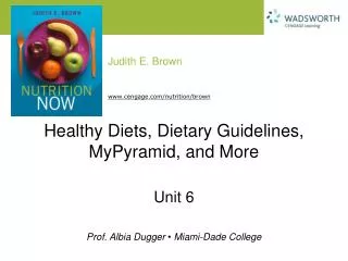 Healthy Diets, Dietary Guidelines, MyPyramid, and More