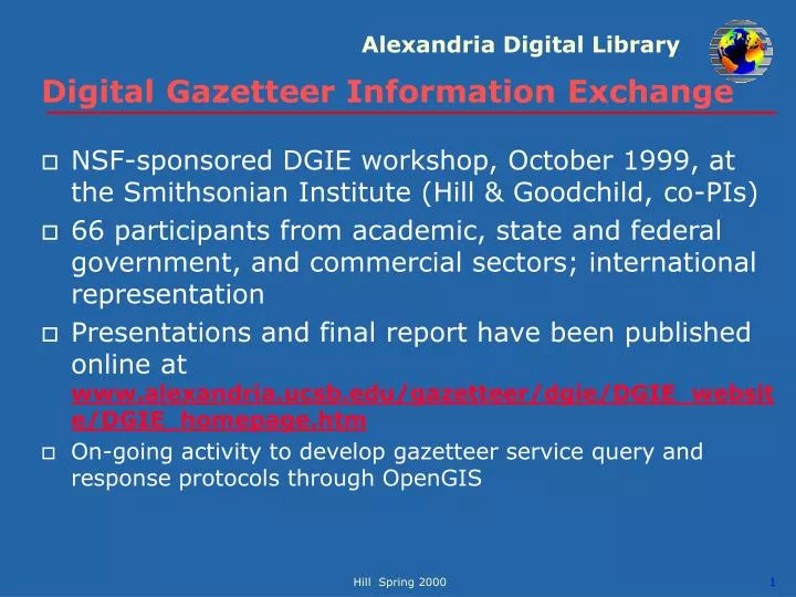 digital gazetteer information exchange