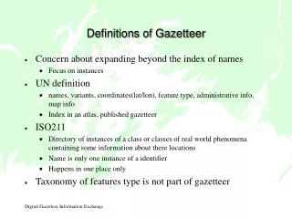 Definitions of Gazetteer