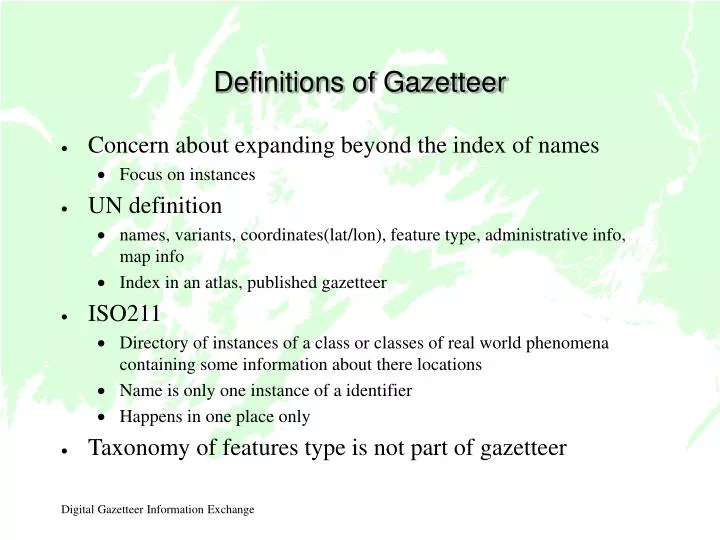definitions of gazetteer