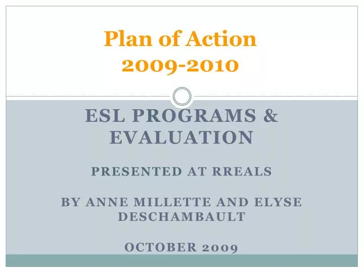 plan of action 2009 2010