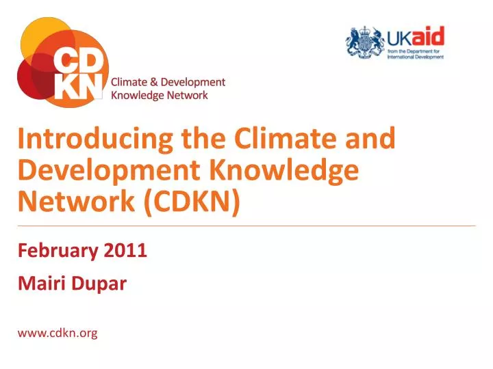introducing the climate and development knowledge network cdkn