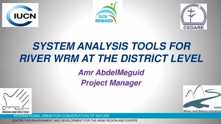 system analysis tools for river wrm at the district level