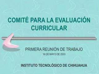 comit para la evaluaci n curricular