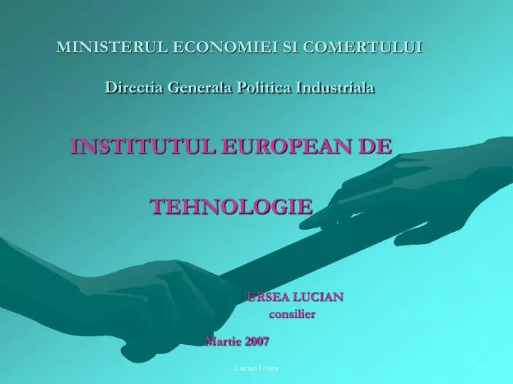 ministerul economiei si comertului directia generala politica industriala