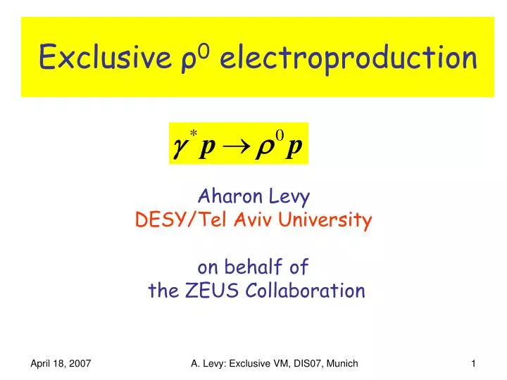 exclusive 0 electroproduction