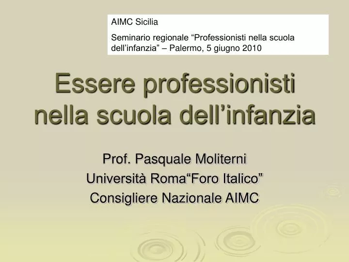 essere professionisti nella scuola dell infanzia