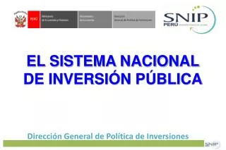el sistema nacional de inversi n p blica