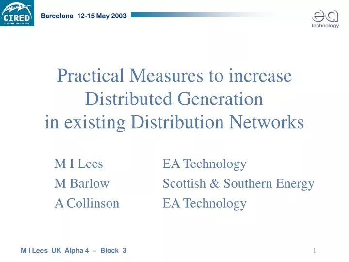 practical measures to increase distributed generation in existing distribution networks