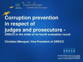 Corruption prevention in respect of judges and prosecutors -