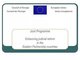 Joint Programme Enhancing judicial reform in the Eastern Partnership countries